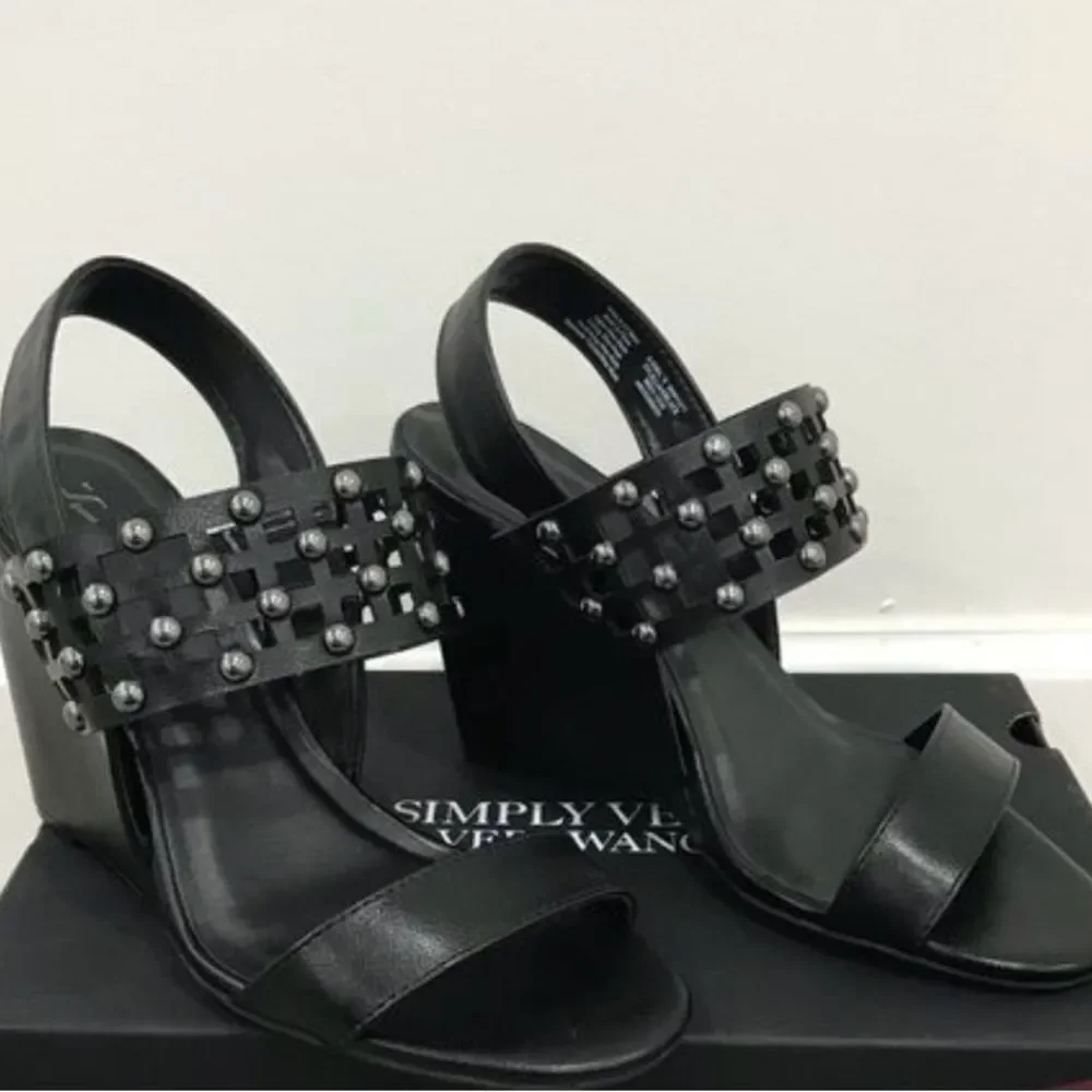 Simply Vera Vera Wang Black Wedge Shoes with Studded Details